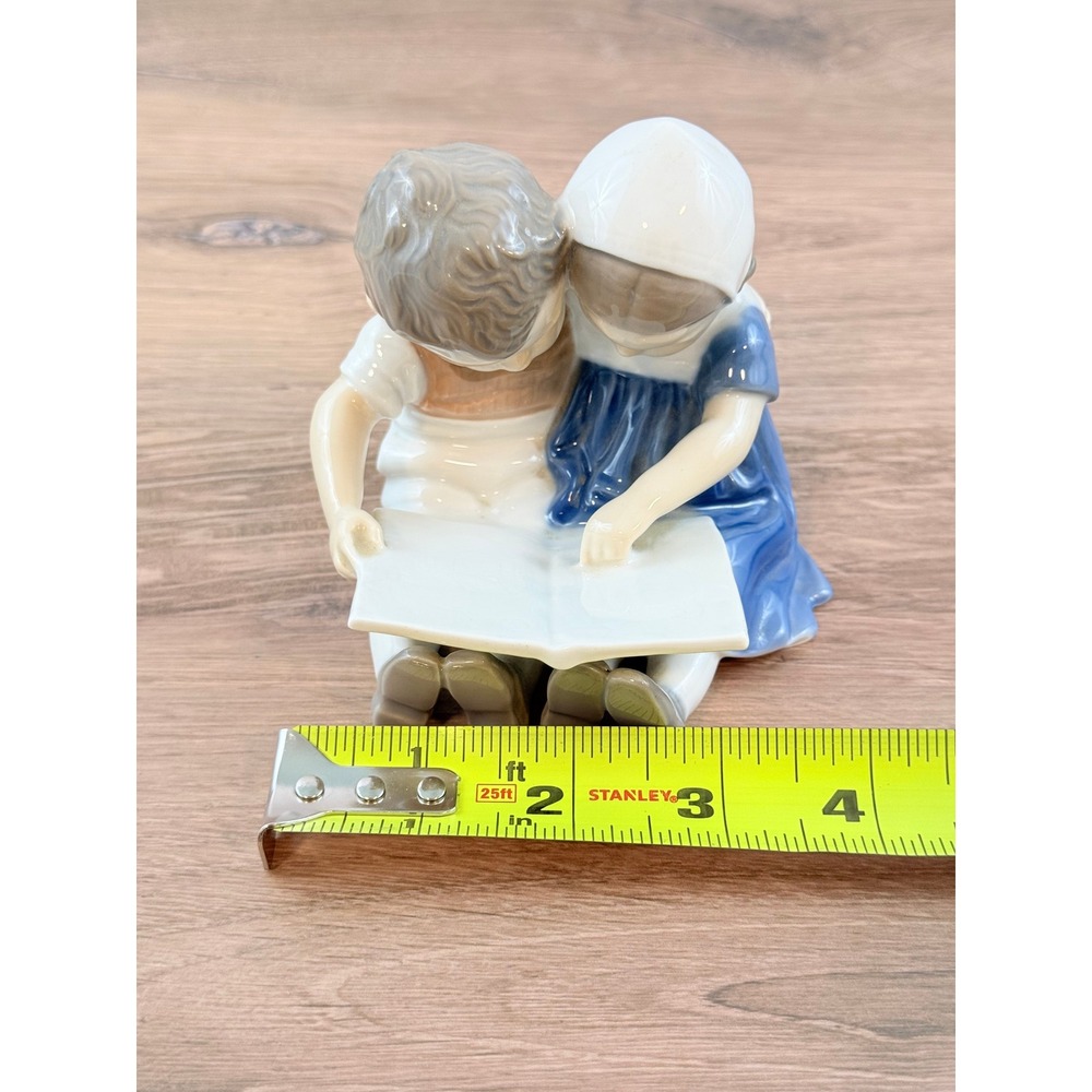 VTG 1948 Bing & Grondahl Denmark "Children Reading" Porcelain Figurine - Picture 9 of 9